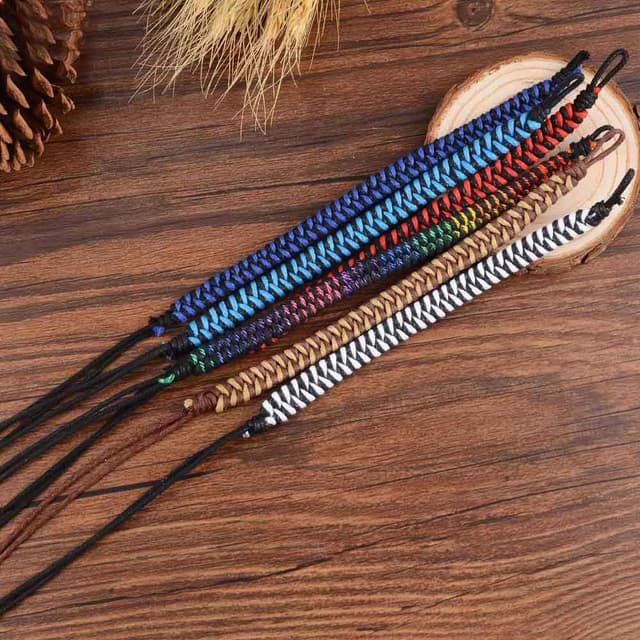 Detalle de Pack de 6 bracelets tressés en corde VU100, bracelets d’amitié faits main (unisexe, ajustables)