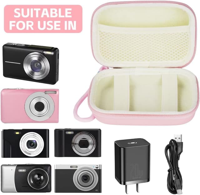 Detalle de Ainiv Digital Camera Case (Small) – compact camera pouch with strap for Sony, Casio, Canon and Panasonic