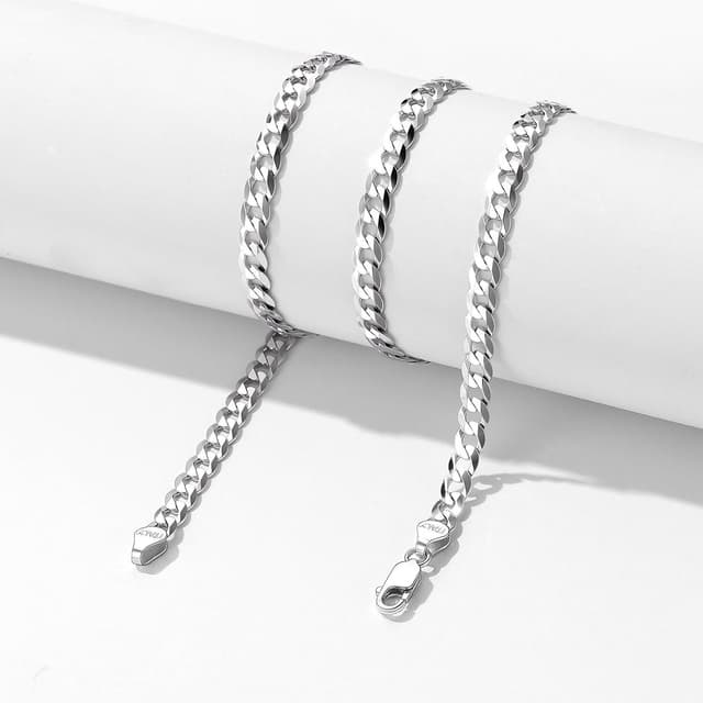 Thumbnail 6 de Suplight chaîne en argent 925 maille cubaine pour homme, 3 mm/5 mm (tailles 36 à 71 cm)