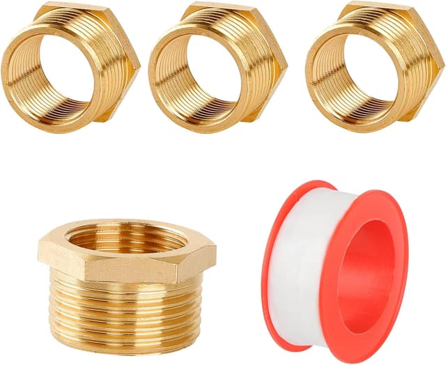 Detalle de 4 Stück Messing Reduzierung 3/4" auf 1/2" – Gewindefitting mit Innen- und Außengewinde