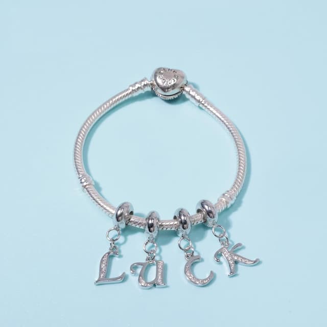 Thumbnail 6 de FLUFLO Charm-Anhänger „Buchstabe A–Z“ aus 925 Sterling Silber für Armband & Kette