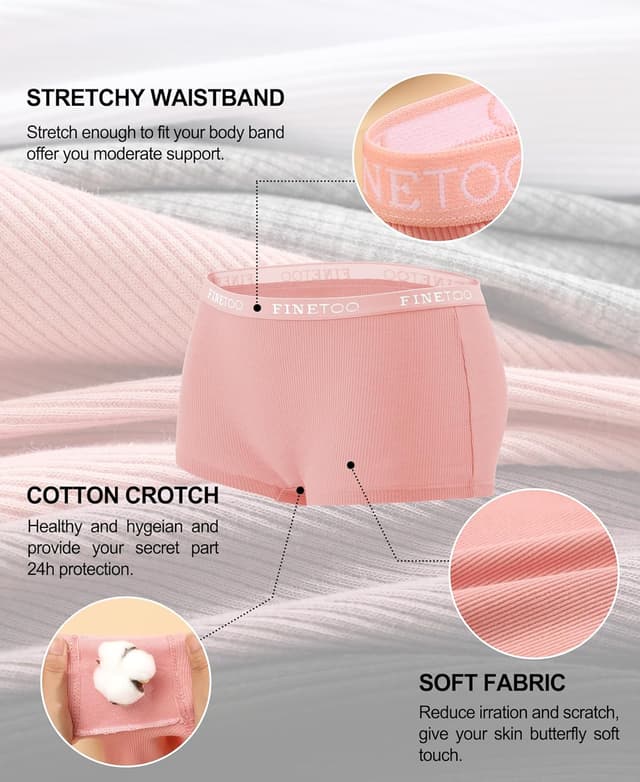 Detalle 2 de FINETOO Boxershorts 5er Pack Unterhosen Baumwolle