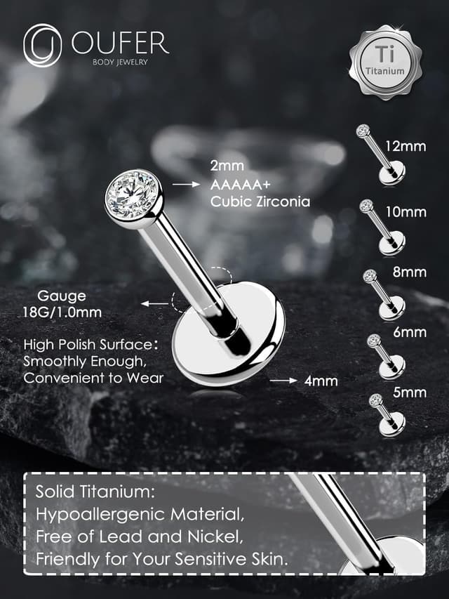 Thumbnail 3 de OUFER Body Piercing Labret 18G 5mm 💎