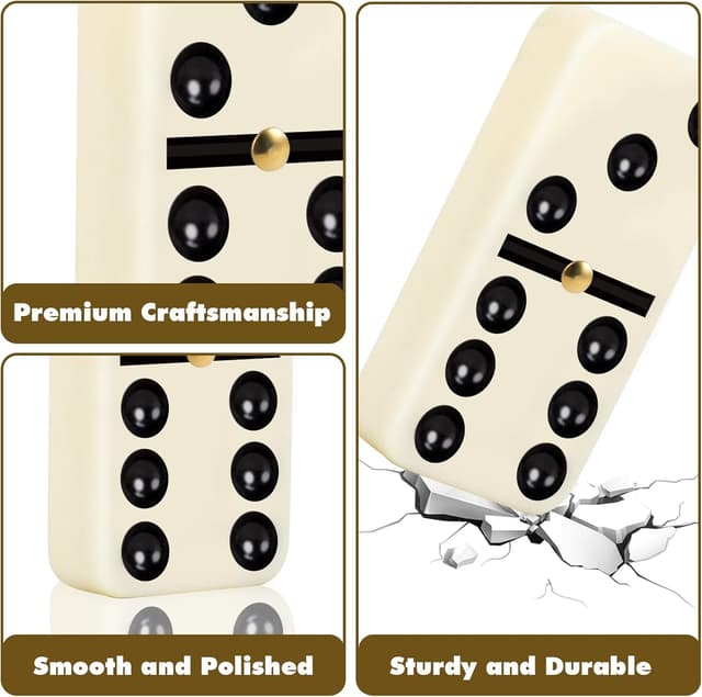 Thumbnail 2 de LOVITERRA Double 6 Dominoes Set 28 tiles 🎲