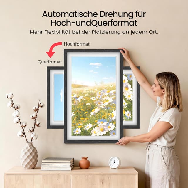 Detalle de 64GB FRAMEO digitaler Bilderrahmen 21,5 Zoll (1920×1080) mit Touchscreen, WLAN & App-Sharing