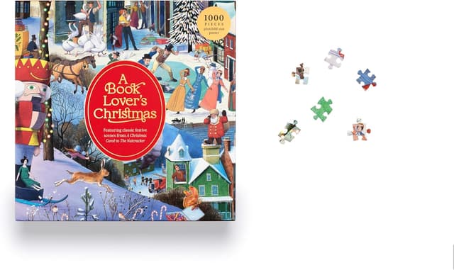 Detalle 2 de A Book Lover's Christmas 1000 Piece Jigsaw Puzzle (1000-Piece Puzzle)