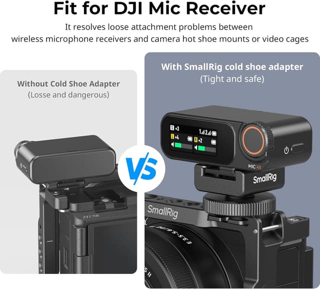 Detalle de SMALLRIG 4822 – Adaptateur de montage avec cold shoe pour micro sans fil