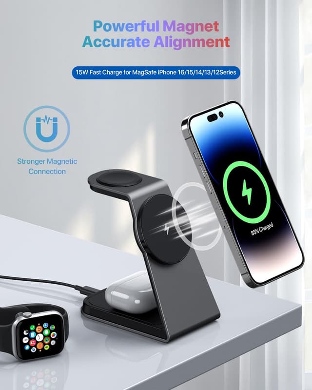 Detalle 1 de MagSafe 3 in 1 Wireless Charger Stand