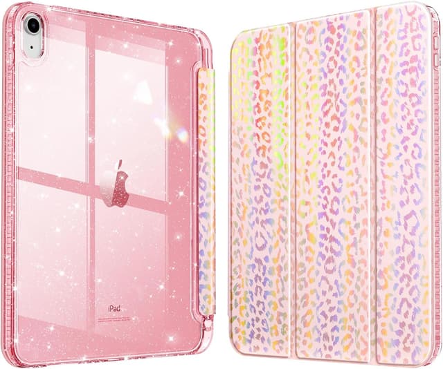 Detalle de Fintie Glitzer-Hülle für iPad 11./10. Generation (A16 Chip, 2025/2022) mit Stifthalter – transparent, dünn & stoßfest