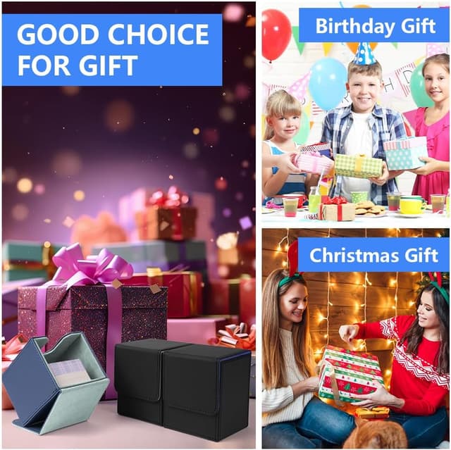 Detalle 2 de Boîte de rangement cartes Yu-Gi-Oh, PU, bleu-gris