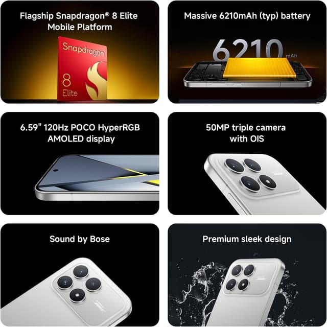 Detalle de Xiaomi POCO F8 Pro 12+256 Go – smartphone 6,59" AMOLED 120 Hz, Snapdragon 8 Elite et triple caméra 50 MP