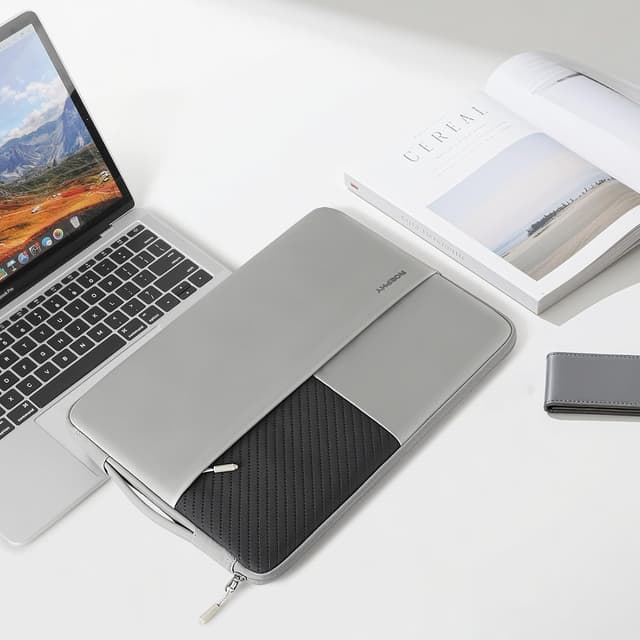 Detalle de ROEPHY Laptop Tasche für 16 Zoll – wasserdichtes Laptop Sleeve in Grau