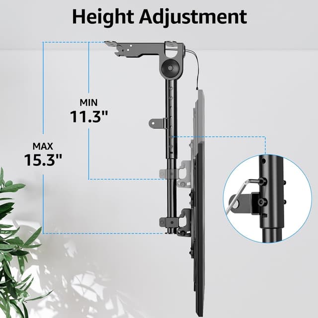 Detalle de MOUNTUP MU0049-L Flip Down Ceiling TV Mount (13–40") with 360° Swivel & Height Adjustment