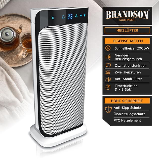 Detalle 2 de Brandson Heizlüfter keramisch mit Fernbedienung