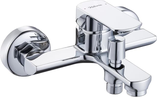 Detalle de Kelleria miscelatore monocomando per vasca da bagno da parete in ottone cromato