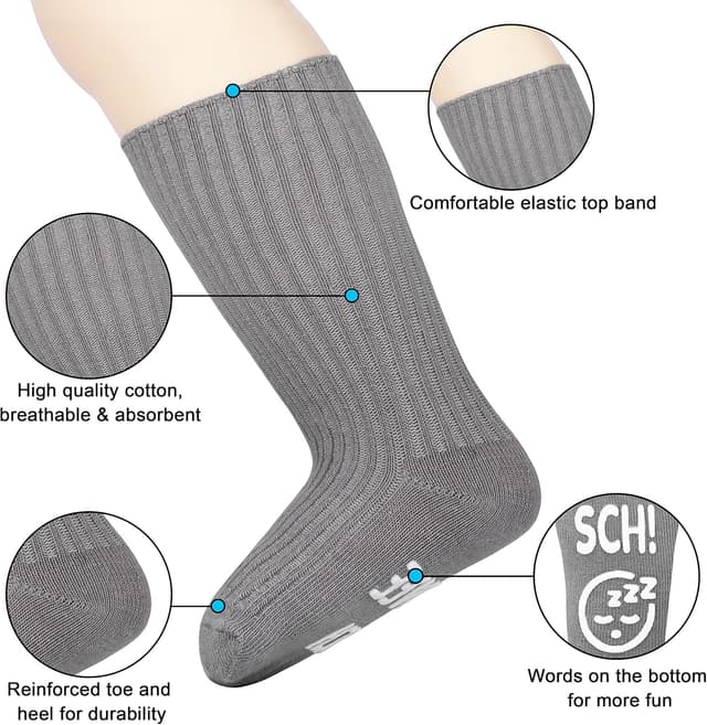 Detalle 2 de Belloxis Baby Socken 0–12 Monate – 4 Paar, atmungsaktiv & rutschfest für Jungen und Mädchen