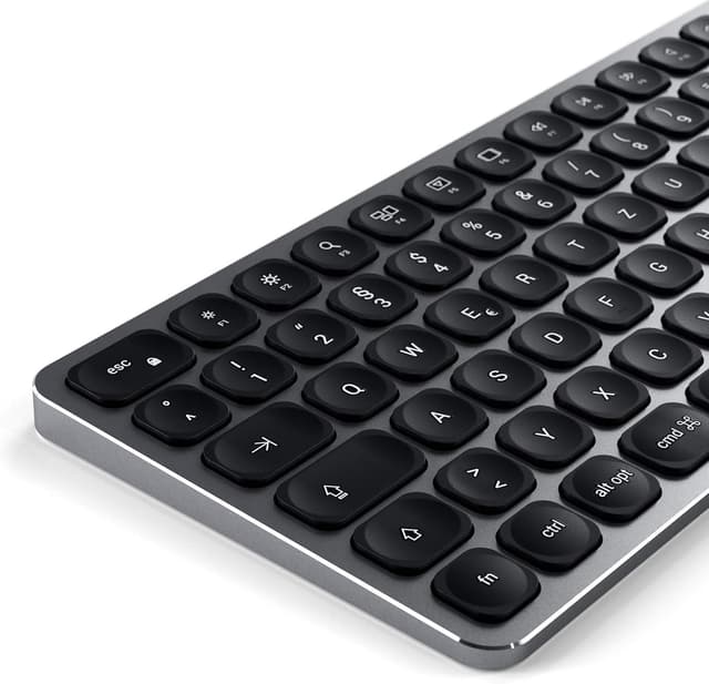 Detalle de Satechi Clavier Bluetooth sans fil avec pavé numérique et pavé alphanumérique QWERTZ (allemand) – rechargeable USB-C, multi-appareils