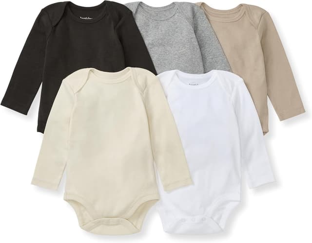 Thumbnail 6 de Burt's Bees Baby Bodysuits (Short Sleeve & Long Sleeve), 100% Organic Cotton, Pack of 5