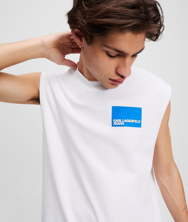 Detalle 2 de Karl Lagerfeld Herren Relaxed Box Logo Tank
