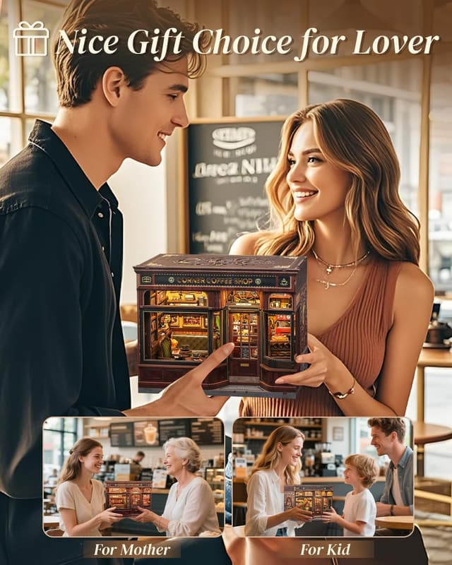 Thumbnail 5 de Cutefun Book Nook Kit DIY Miniaturhaus 3D Holzkaffee