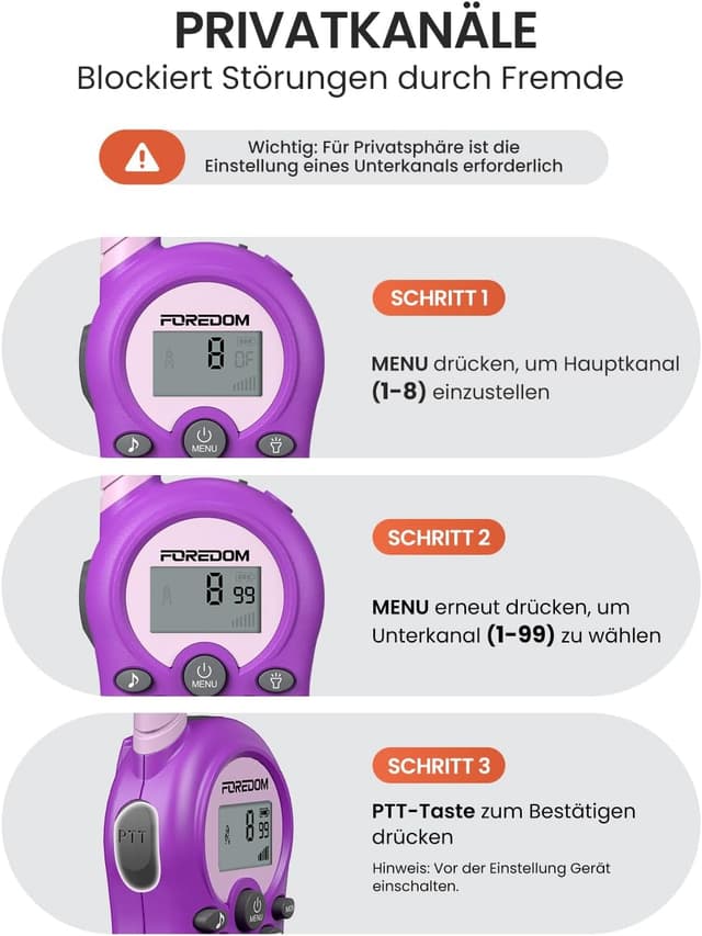 Thumbnail 4 de FOREDOM Walkie Talkies Kinder 2er Set