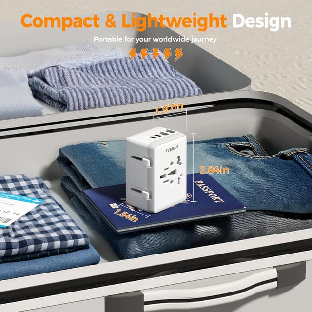 Thumbnail 4 de TESSAN Universal Travel Adapter 2 USB-C, 2 USB-A 🔌