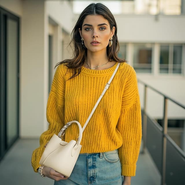 Detalle de VMEECARL Damen-Handtasche klein als Bucket-Umhängetasche (veganes Leder) mit abnehmbarem, verstellbarem Schultergurt