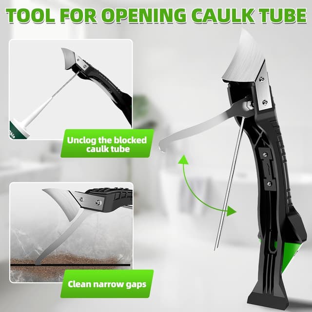 Detalle 2 de 5 in 1 Silicone Caulking Tool Kit for Sealant Removal & Finishing (Green) with 6 Silicone Pads