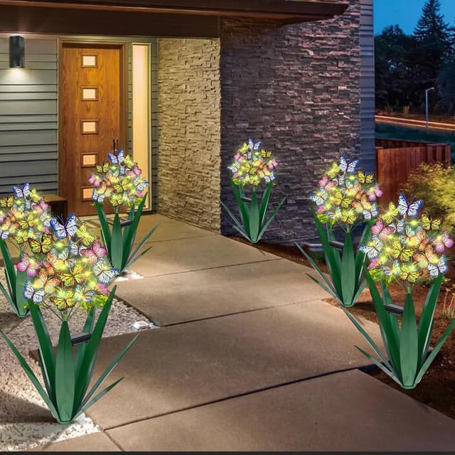 Thumbnail 6 de Homight Solar Metal Agave Butterfly Flower Stick 3-pack ๐ผ