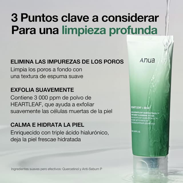 Detalle 1 de Anua Heartleaf Quercetinol Pore Deep Cleansing Foam 150 ml