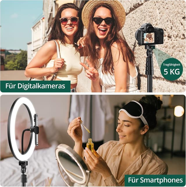 Thumbnail 5 de ATUMTEK 12" Selfie-Ringlicht mit Stativ 63" USB