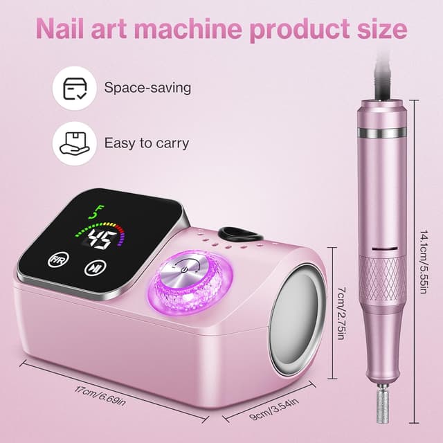 Detalle 2 de Urbuti Nagelfräser 45000 U/min mit LCD