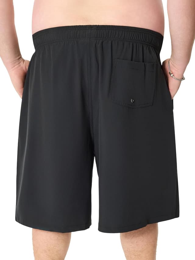 Detalle de Arcweg Men’s Plus Size Long Swim Shorts (Big & Tall) with Compression Liner & Zipper Pocket