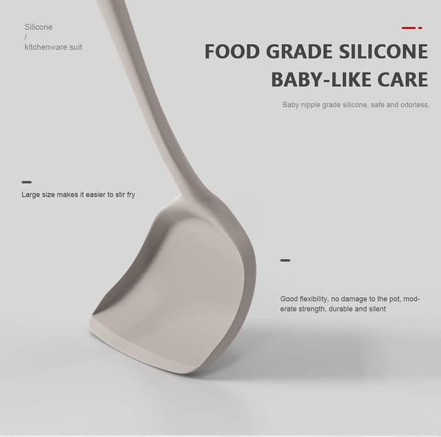 Detalle 2 de AOTHOD Silicone Cooking Utensils Set (BPA-Free, 446°F Heat Resistant) with Utensils Holder