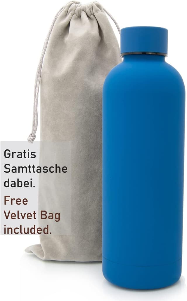 Detalle de T&N Edelstahl Trinkflasche 500 ml – Thermosflasche für Büro, unterwegs und Sprudel