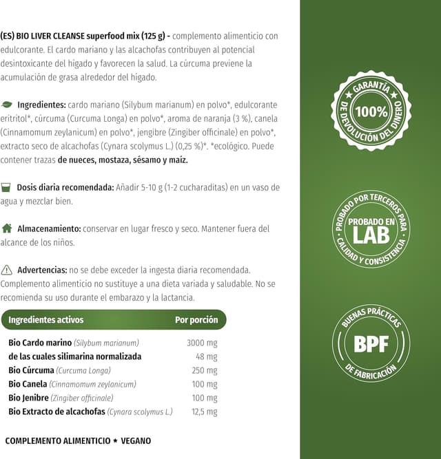 Thumbnail 3 de Nature's Finest by Nutrisslim Bio Liver Cleanse 125g Vegano