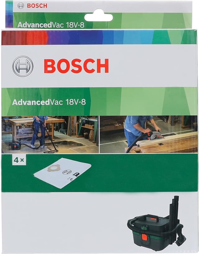 Thumbnail 1 de Bosch Accessoires 4x sac d'aspirateur en non-tissé pour AdvancedVac 18V-8 Marron