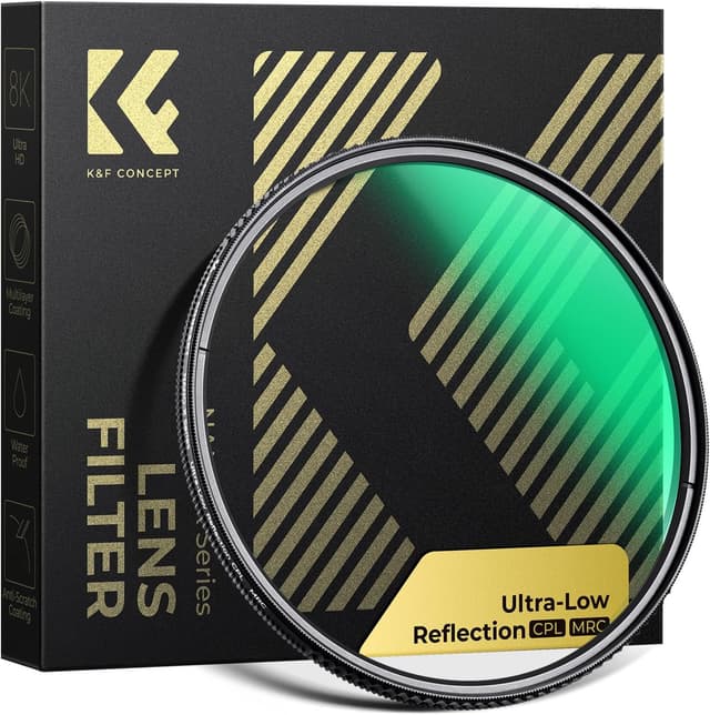 Detalle de K&F CONCEPT 46mm Polarising Filter (CPL) Nano-X Series — Ultra Low Reflection for clearer colour