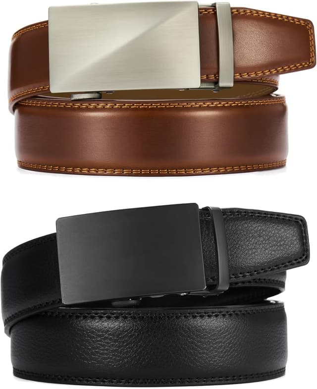 Detalle de CHAOREN Gürtel Herren 2er-Pack (35 mm) mit Automatik-Ratsche – zuschneidbar für die Passform