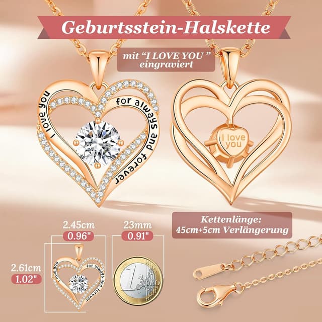 Thumbnail 4 de CDE Damen Herz Kette 50 cm Anhänger