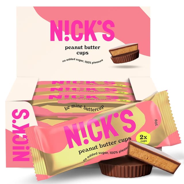 Detalle de NICKS Peanut Butter Cups Low Carb 12x30g 🍫