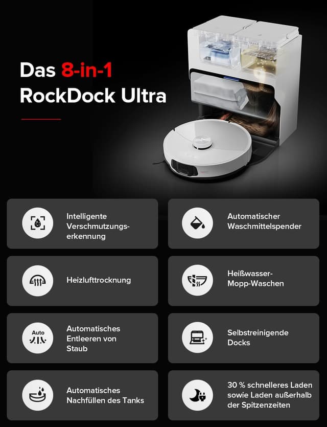 Detalle de Roborock S8 MaxV Ultra Saugroboter mit 10.000 Pa ⚙