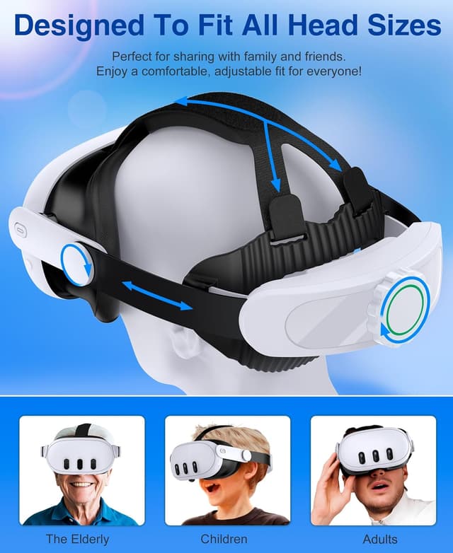 Detalle 2 de VR Head Strap for Quest 3/3S/2 Adjustable Support