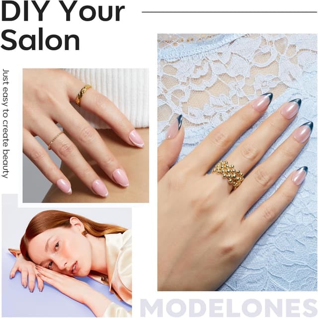 Detalle de Modelones 510 pezzi unghie finte in gel (15 taglie) “mandorla” semi opaca