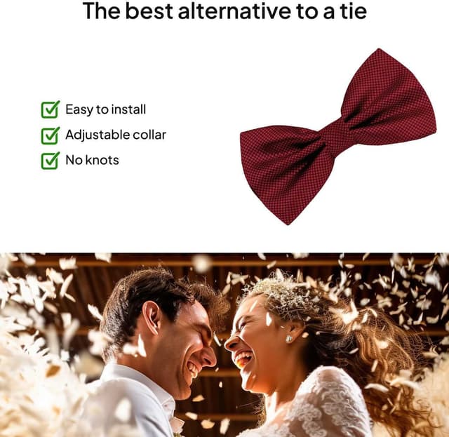 Detalle 2 de OcioDual Pajarita Roja Vino Cuadros 🎩 para Hombre