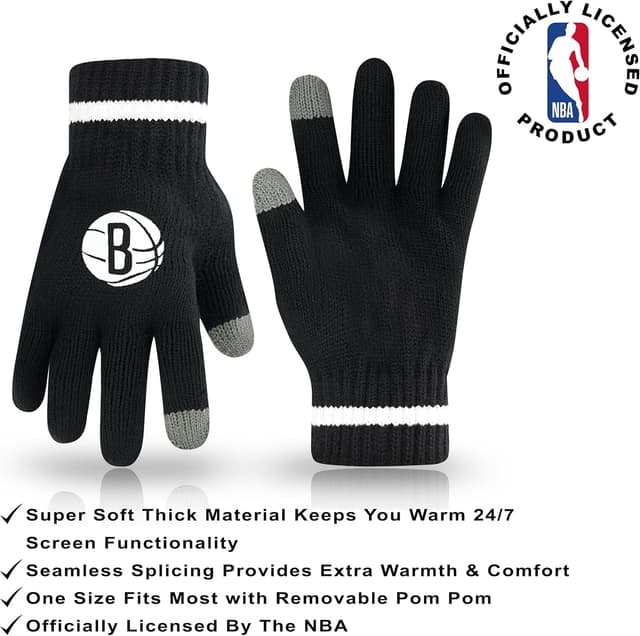 Detalle de Ultra Game Youth NBA Official Super Soft Winter Beanie with Touch Screen Gloves