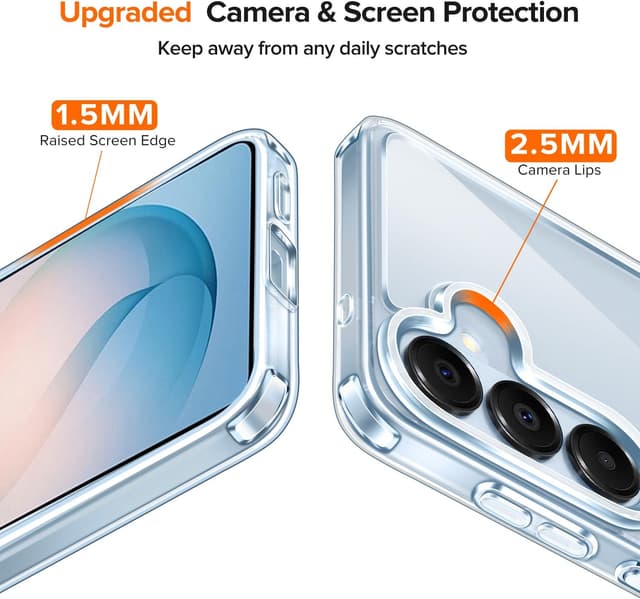 Detalle de iVoler Anti-ingiallimento Chiaro Cover per Samsung Galaxy S26 5G con 2 pellicole in vetro temperato