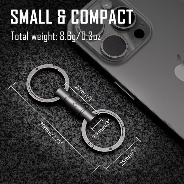 Detalle de KeyUnity key ring connector 360° swivel