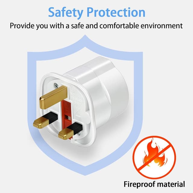 Detalle 2 de European to UK plug adapter 2 pack 13A