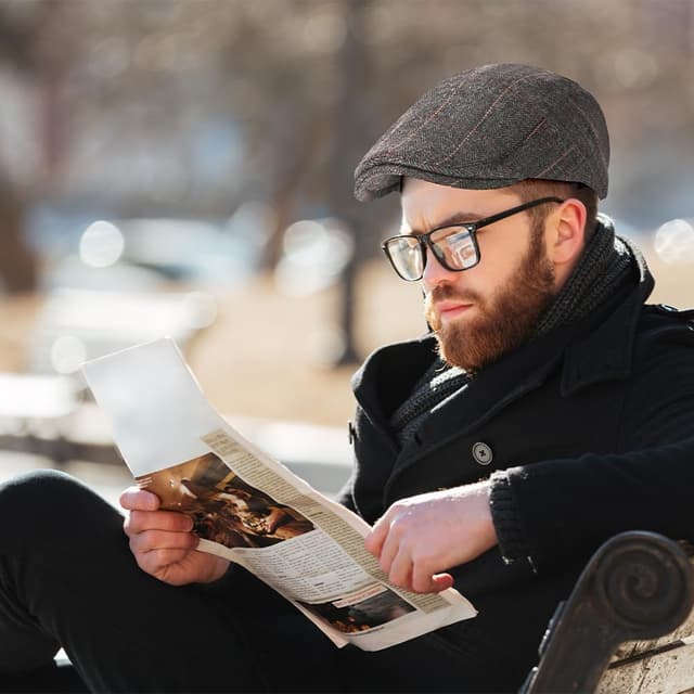 Thumbnail 5 de ACWOO Ajustable Boinas Gorra plana gris oscuro